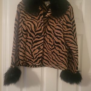 Animal Print faux fur jacket